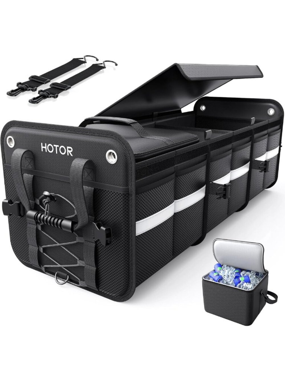 Versatile Car Trunk Organizer with Cooler Bag - SUV Storage Solution